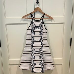 MINKPINK White and Navy Halter A-Line Mini Dress
